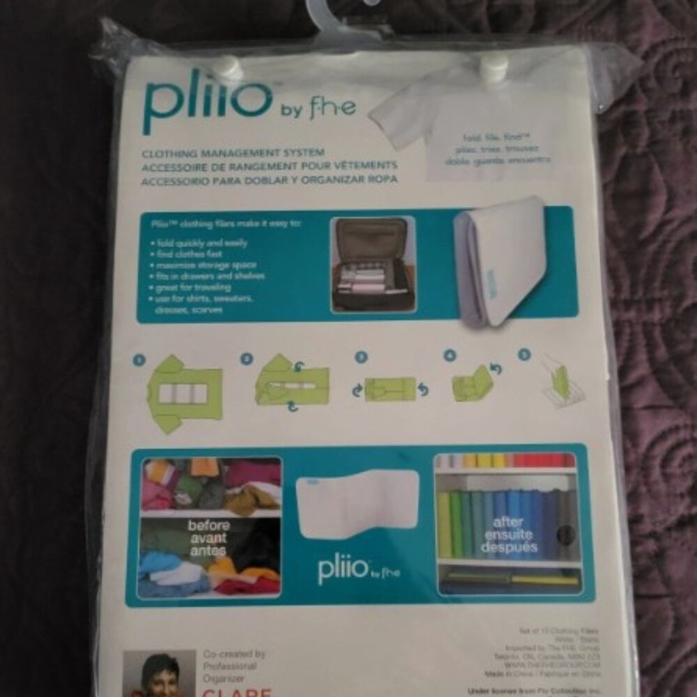 Pliio by F.H.E. Clothing Management System 10 Piece Set Fold Travel Storage